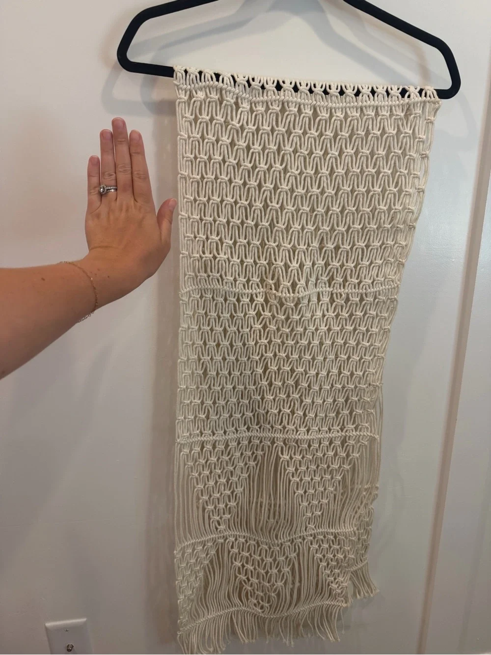 Cream Macrame Table Runner